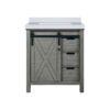 Marsyas 30W x 22D Ash Grey Bath Vanity and Cultured Marble Countertop