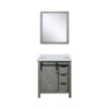 Marsyas 30W x 22D Ash Grey Bath Vanity, Cultured Marble Countertop and 28Mirror