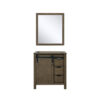 Marsyas 30W x 22D Rustic Brown Bath Vanity and 28Mirror