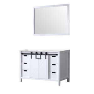 Marsyas 48W x 22D White Bath Vanity and 44Mirror