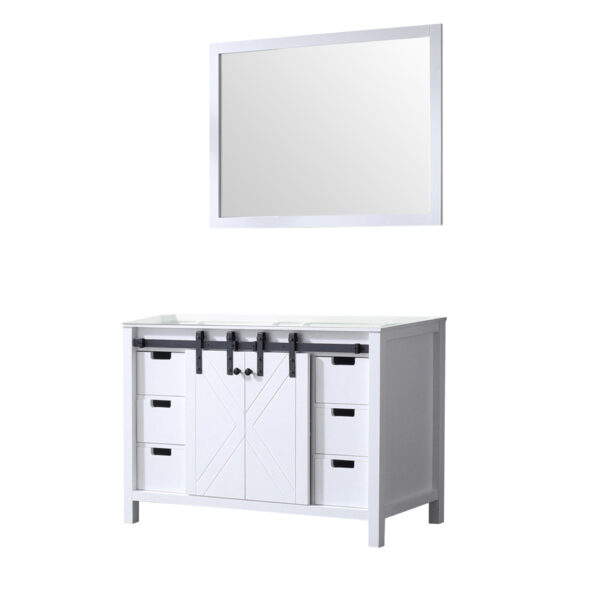 Marsyas 48W x 22D White Bath Vanity and 44Mirror