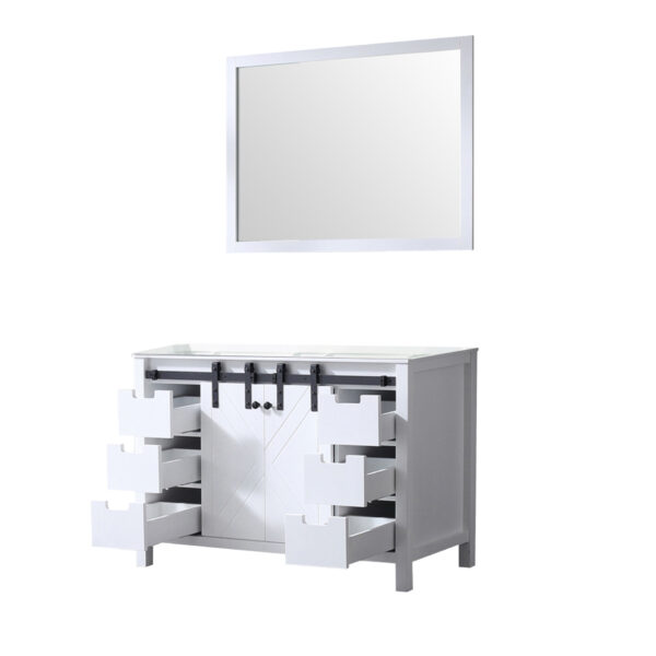 Marsyas 48W x 22D White Bath Vanity and 44Mirror