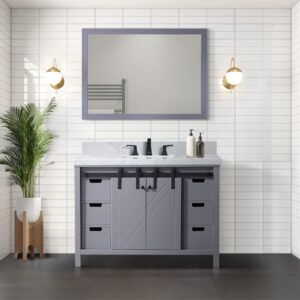 Marsyas 48W x 22D Dark Grey Bath Vanity and 44Mirror