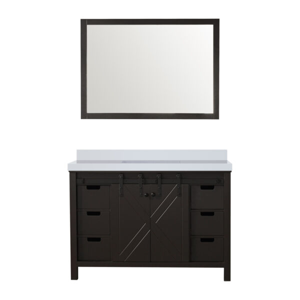 Marsyas 48W x 22D Brown Bath Vanity, Cultured Marble Countertop and 44Mirror