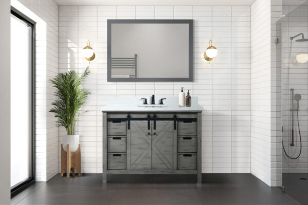 Marsyas 48W x 22D Ash Grey Bath Vanity and 44Mirror