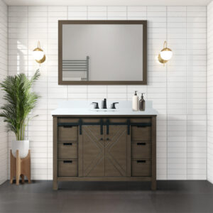 Marsyas 48W x 22D Rustic Brown Bath Vanity and 44Mirror