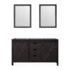 Marsyas 60W x 22D Brown Double Bath Vanity and 24Mirrors