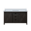 Marsyas 60W x 22D Brown Double Bath Vanity and Cultured Marble Countertop