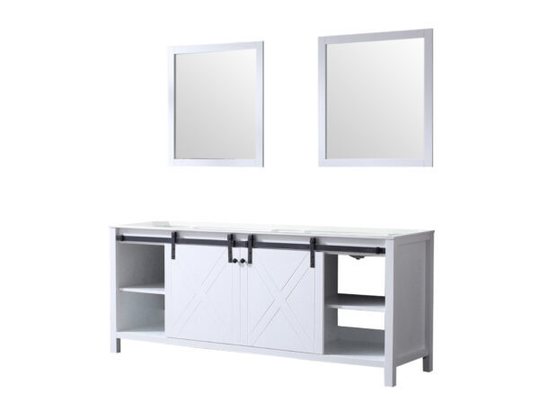 Marsyas 80W x 22D White Double Bath Vanity and 30Mirrors