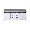 Marsyas 80W x 22D White Double Bath Vanity and Grey Quartz Countertop