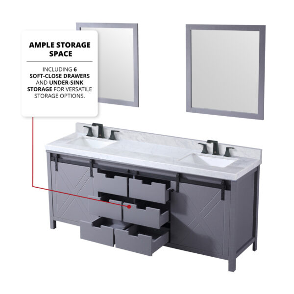 Marsyas 80W x 22D Dark Grey Double Bath Vanity and 30Mirrors