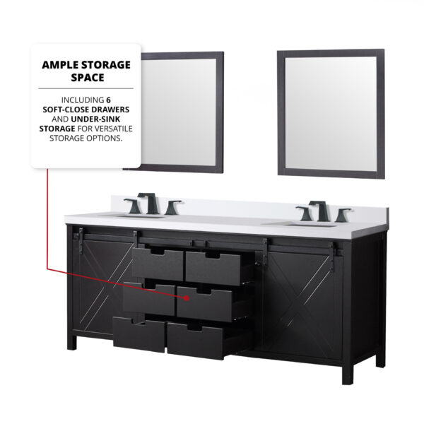 Marsyas 80W x 22D Brown Double Bath Vanity and 30Mirrors