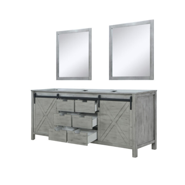 Marsyas 80W x 22D Ash Grey Double Bath Vanity and 30Mirrors