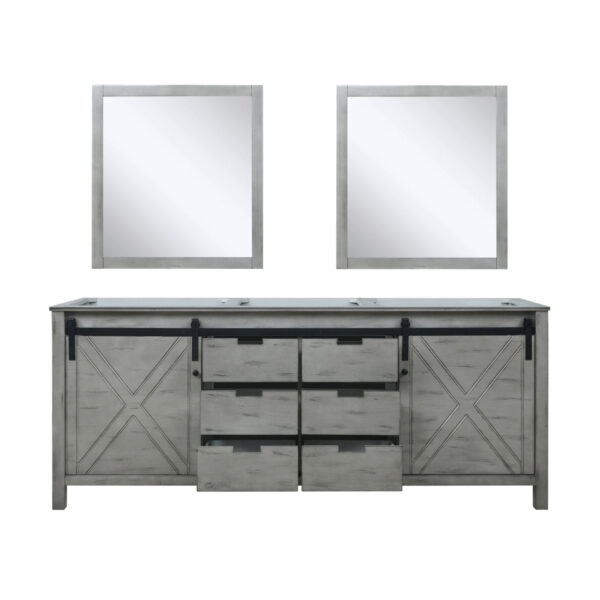 Marsyas 80W x 22D Ash Grey Double Bath Vanity and 30Mirrors