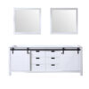 Marsyas 84W x 22D White Double Bath Vanity and 34Mirrors