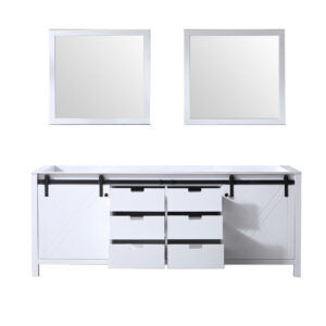 Marsyas 84W x 22D White Double Bath Vanity and 34Mirrors