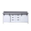 Marsyas 84W x 22D White Double Bath Vanity and Grey Quartz Countertop