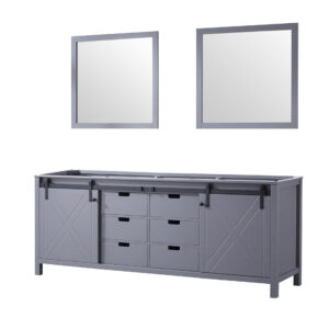 Marsyas 84W x 22D Dark Grey Double Bath Vanity and 34Mirrors