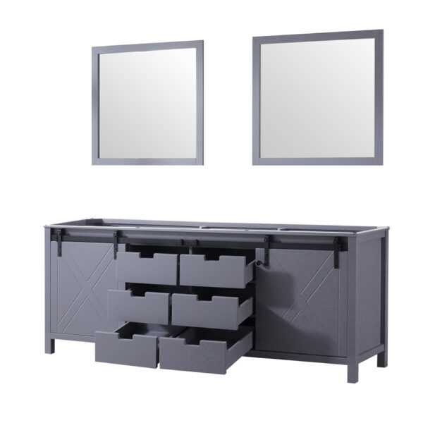 Marsyas 84W x 22D Dark Grey Double Bath Vanity and 34Mirrors