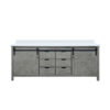 Marsyas 84W x 22D Ash Grey Double Bath Vanity and Cultured Marble Countertop