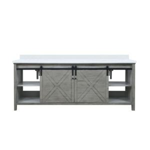 Marsyas 84W x 22D Ash Grey Double Bath Vanity and Cultured Marble Countertop