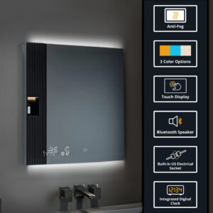 Savera 36 W x 32 H Recessed or Surface-Mount LED Mirror Medicine Cabinet with Defogger