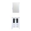 Volez 24W x 18.25D White Bath Vanity, White Ceramic Top, and 22Mirror