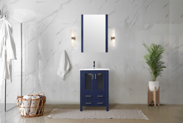 Volez 24W x 18.25D Navy Blue Bath Vanity