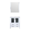 Volez 30W x 18.25D White Bath Vanity, White Ceramic Top, and 28Mirror