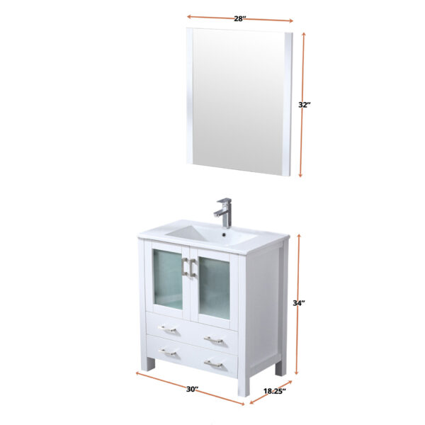 Volez 30W x 18.25D White Bath Vanity