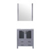 Volez 30W x 18.25D Dark Grey Bath Vanity, White Ceramic Top, and 28Mirror