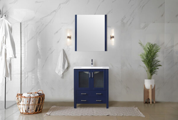 Volez 30W x 18.25D Navy Blue Bath Vanity