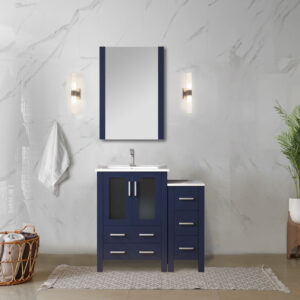 Volez 36W x 18.25D Navy Blue Bath Vanity