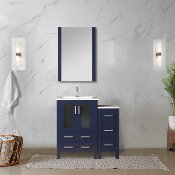 Volez 36W x 18.25D Navy Blue Bath Vanity