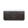 Abbey 72W x 22D Brown Oak Double Bath Vanity and Carrara Marble Top