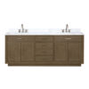 Abbey 80W x 22D Grey Oak Double Bath Vanity, Carrara Marble Top, and Faucet Set