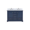 Dukes 48 in. W x 22 in. D Navy Blue Double Bath Vanity, Cultured Marble Top, and Faucet Set