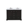 Dukes 48 in. W x 22 in. D Espresso Double Bath Vanity, Cultured Marble Top, and Faucet Set