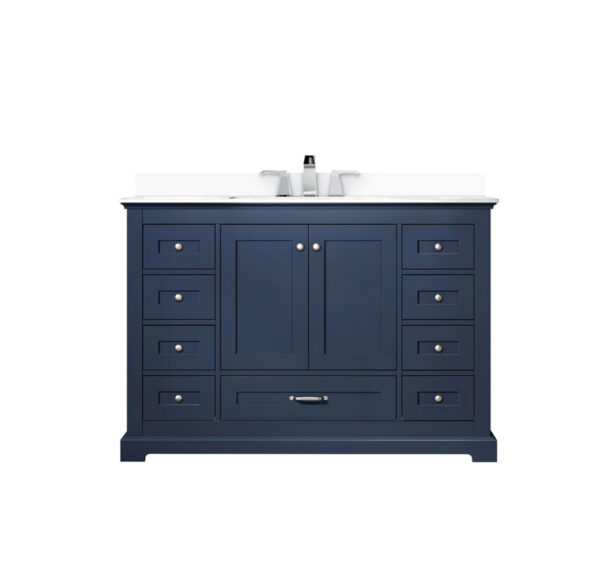 Dukes 48 in. W x 22 in. D Navy Blue Single Bath Vanity, Cultured Marble Top, and Faucet Set