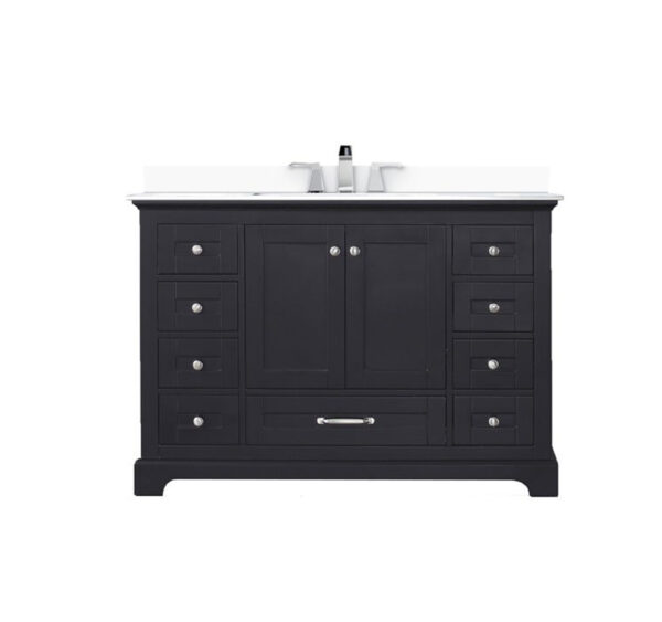 Dukes 48 in. W x 22 in. D Espresso Single Bath Vanity, Cultured Marble Top, and Faucet Set