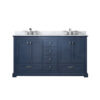 Dukes 60 in. W x 22 in. D Navy Blue Double Bath Vanity, Carrara Marble Top, and Faucet Set