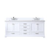 Dukes 80 in. W x 22 in. D White Double Bath Vanity, Cultured Marble Top, and Faucet Set