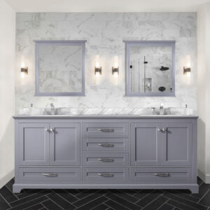 Dukes 80 in. W x 22 in. D Dark Grey Double Bath Vanity and 30 in. Mirrors