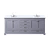 Dukes 80 in. W x 22 in. D Dark Grey Double Bath Vanity, Cultured Marble Top, and Faucet Set