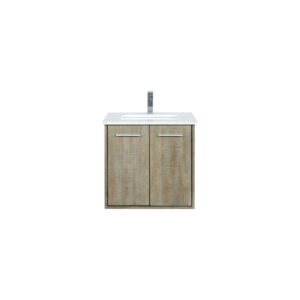 Fairbanks 24W x 20D Rustic Acacia Bath Vanity, Cultured Marble Top and Chrome Faucet Set