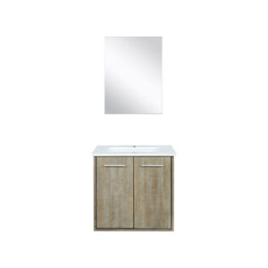 Fairbanks 24W x 20D Rustic Acacia Bath Vanity, Cultured Marble Top and 18Mirror