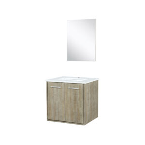 Fairbanks 24W x 20D Rustic Acacia Bath Vanity, Cultured Marble Top and 18Mirror