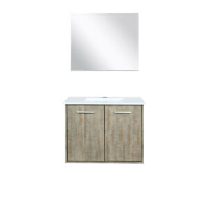 Fairbanks 30W x 20D Rustic Acacia Bath Vanity, Cultured Marble Top and 28Mirror