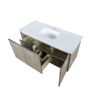 Fairbanks 48W x 20D Rustic Acacia Bath Vanity and Cultured Marble Top