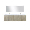 Fairbanks 80W x 20D Rustic Acacia Double Bath Vanity, Cultured Marble Top, Brushed Nickel Faucet Set and 70Mirror